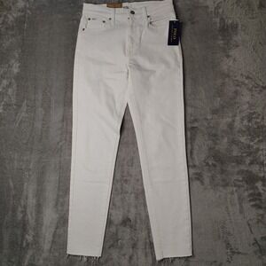 Polo Ralph Lauren Jeans Womens 27 White The‎ Tompkins Skinny High Rise Ankle NWT